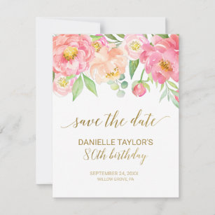 80th Birthday Save The Date Cards Zazzle