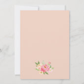 Peach and Pink Peony Flowers Brunch and Bubbly Invitation (Back)