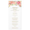 Peach and Pink Peony Flowers Wedding Menu Card