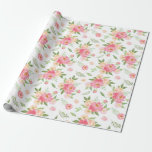 Peach and Pink Peony Flowers Wrapping Paper<br><div class="desc">This peach and pink peony flowers wrapping paper is perfect for an elegant wedding. The floral design features a beautiful arrangement of watercolor peonies in shades of blush and coral.</div>