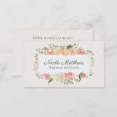 Peach and Pink Watercolor Floral Business Card (Front/Back)