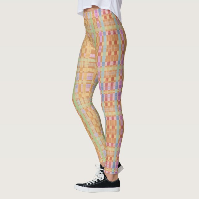 Peach and Plaid Leggings (Left)