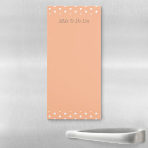 Peach and Polka Dot Magnetic Notepad