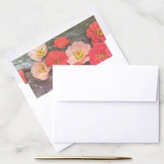 Peach and Poppy Rustic Envelope Liner