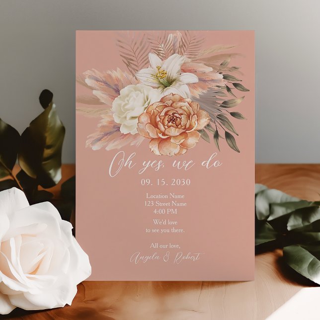 Peach and Purple Floral Elopement Reception Invite (Creator Uploaded)