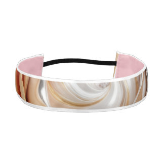 Peach and Silver Rose Athletic Headband
