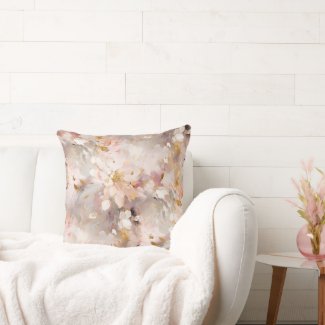 Peach and Taupe Abstract Floral 