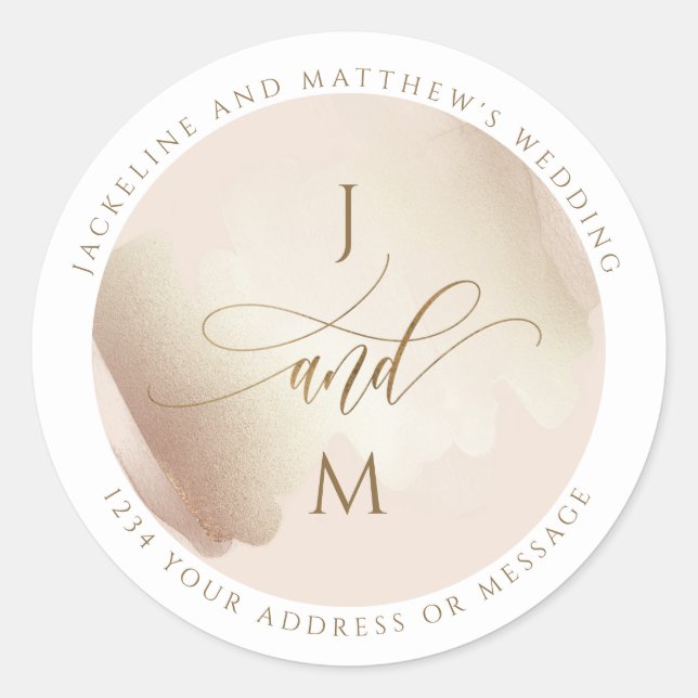 Peach and Terracotta Wedding Envelope Seal / Favor (Front)