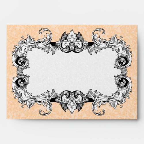 Peach and White A7 Gothic Baroque Envelopes