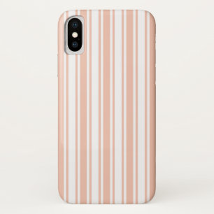 Peach and white candy stripes iPhone x case