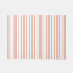 Peach and white candy stripes doormat