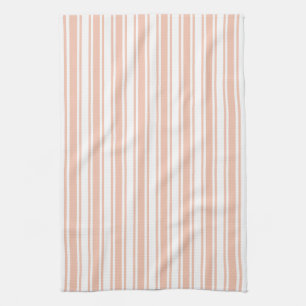 Peach and white candy stripes kitchen towel
