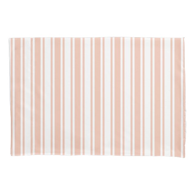 Peach and white candy stripes pillow case (Front)