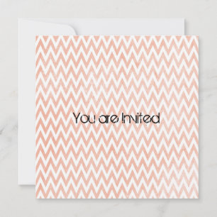 Peach and White Chevron Baby Shower Invites