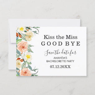 Peach and White Floral Bachelorette Save the Date
