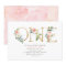 Peach and White Floral First Birthday Invitation