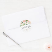Peach and White Floral Thank You Sticker (Envelope)