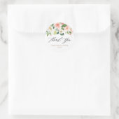Peach and White Floral Thank You Sticker (Bag)