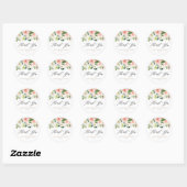 Peach and White Floral Thank You Sticker (Sheet)