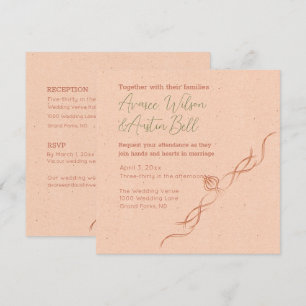 Peach and White Minimalist Wedding Invitation