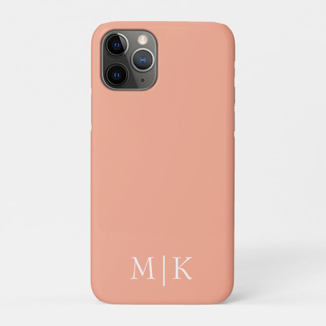 Peach and White | Modern Monogram Case-Mate iPhone Case (Back)