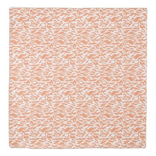 Peach and white scattered pattern duvet cover