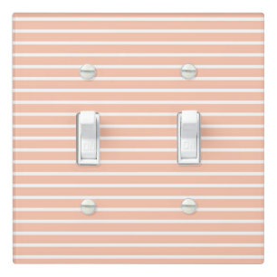 Peach and White Stripes Light Switch Cover