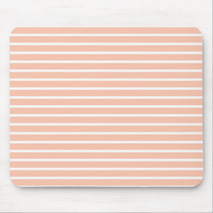 Peach and White Stripes Mouse Pad