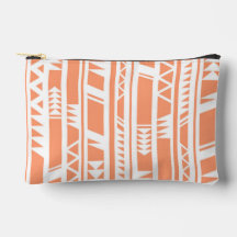 Peach and white tribal print pattern