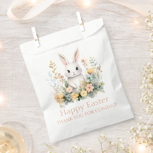 Peach and Yellow Bunny Rabbit Wildflowers Easter Favor Bag
