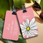 Peach and Yellow Whimsical Daisy Custom Text Luggage Tag<br><div class="desc">A zen and whimsical,  hipster piece of art. You can add a name,  monogram or other custom text. If you need to move the art around,  click on the customize button to make changes.</div>