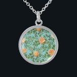 Peach & Aqua Peony & Rose Floral Wedding Sterling Silver Necklace<br><div class="desc">Beautiful Peach & Aqua peony & rose floral wedding invitations with abundant greenery.  Perfect for a floral theme or traditional white wedding in the Spring or Summer.  Customize the color and text to make this wedding invite your own!</div>