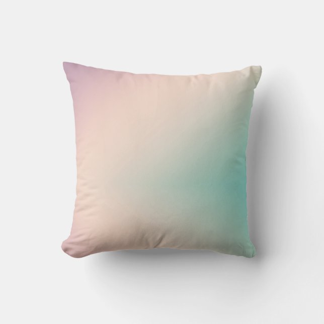 Peach Aqua Tie Dye Ombre Throw Pillow (Front)