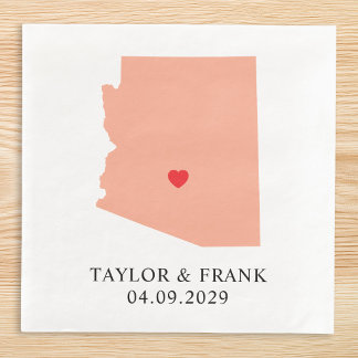 Peach Arizona Wedding Paper Dinner Napkins