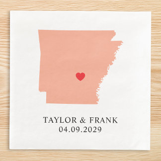 Peach Arkansas Wedding Paper Dinner Napkins
