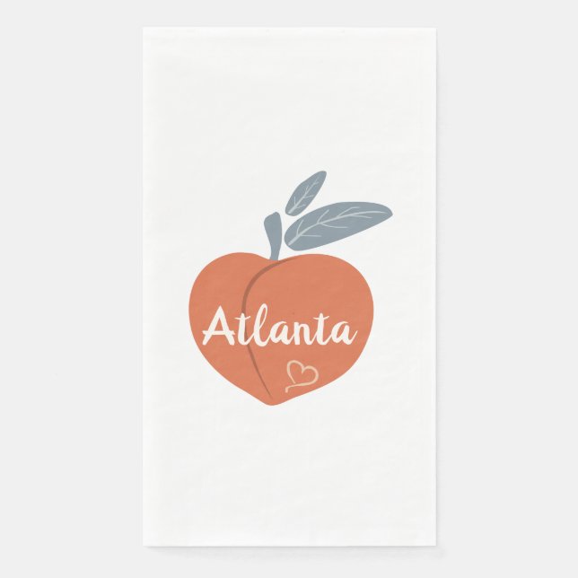 Peach Atlanta Love Paper Guest Towels (Front)