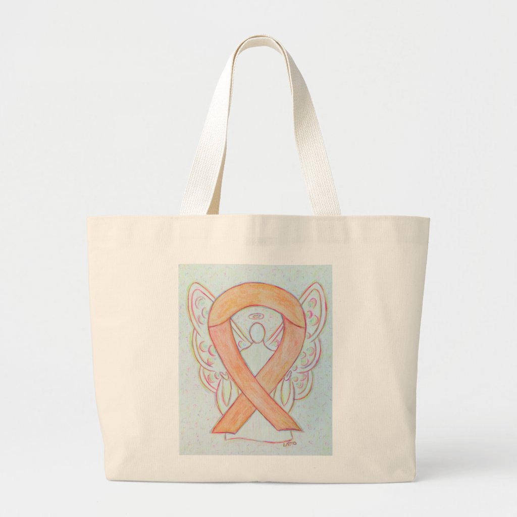 Fundraising For A Cause Flat Peach Ribbon Awareness Pins - 5 Pack, Sterling Silver Plated With Tac Backing, 1" X 0.5"