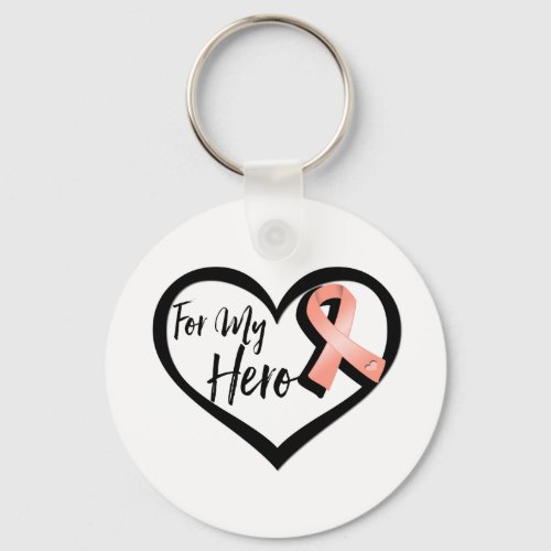 Peach Awareness Ribbon For My Hero Keychain