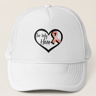 Peach Awareness Ribbon For My Hero Trucker Hat