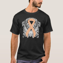 Peach Awareness Ribbon with Wings T-Shirt