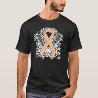 Peach Awareness Ribbon with Wings T-Shirt
