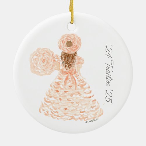 Peach Azalea Trail Maid Ceramic Ornament