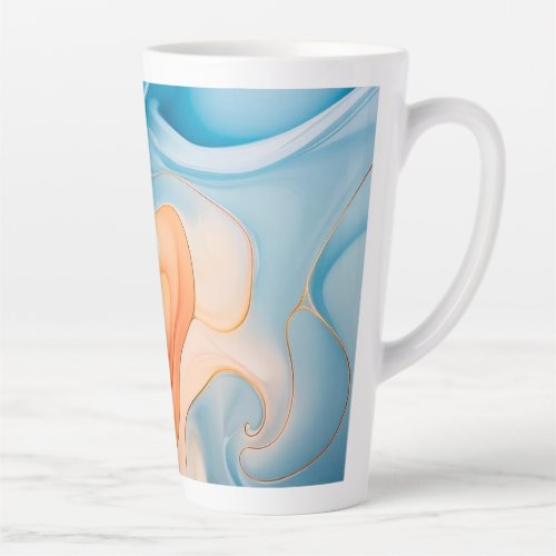 Peach  Baby Blue Latte Mug