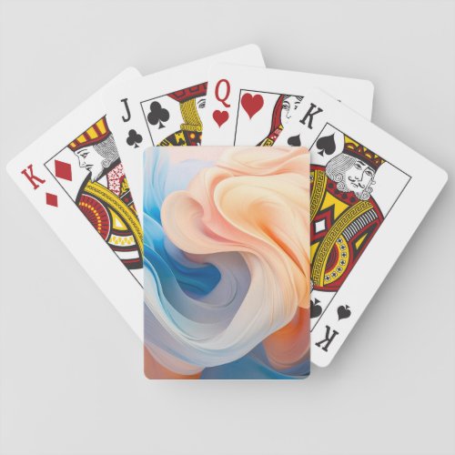Peach  Baby Blue Poker Cards