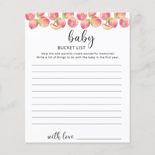Peach Baby bucket list