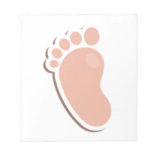 Peach Baby Footprint Notepad