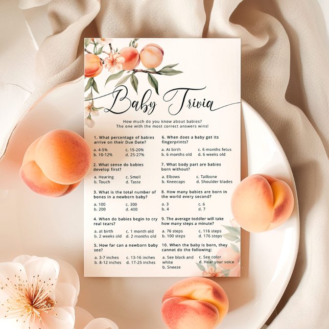 Peach baby shower baby trivia game (Creator Uploaded)