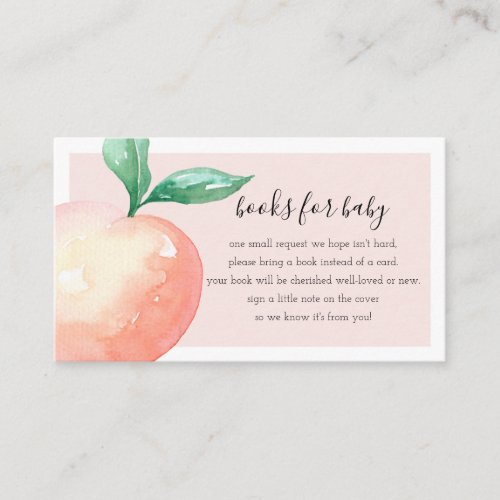 Peach Baby Shower Book Request Enclosure Card