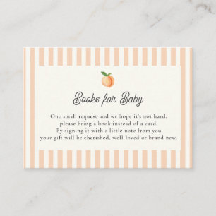 Peach Baby Shower Books for Baby Enclosure Card