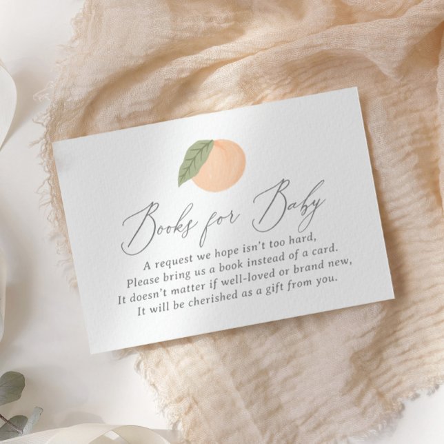 Peach Baby Shower Books for Baby Enclosure Card (Creator Uploaded)
